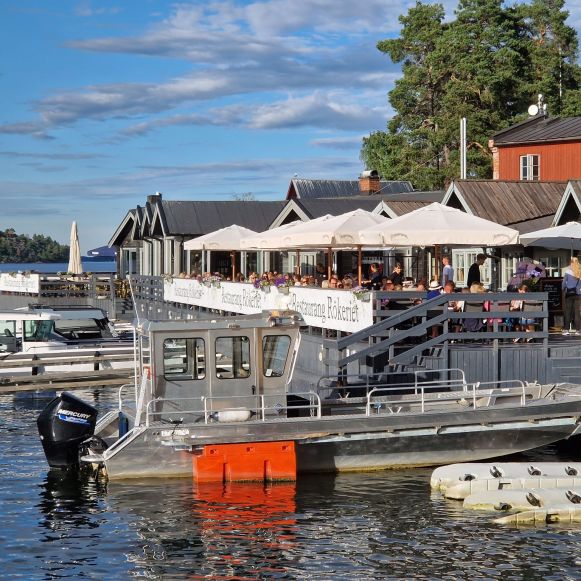Restaurant Rökeriet auf Fjäderholmarna, Schweden