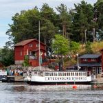 Bootsanleger auf Insel Fjäderholmen nahe Stockholm, Schweden